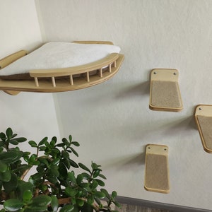 Cat shelf   Furniture wall  Shelves  Bed  Cat Tower modern  Steps for wall