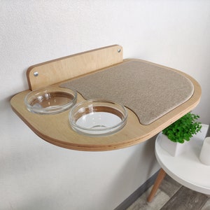 Cat feeder shelf, Cat shelf, Feeding shelf, Cat wall shelves, Cat feeding shelf, Cat furniture, Cat wall furniture, Cat bowls, Pet bowls image 5