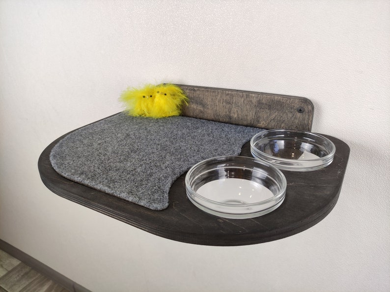 Cat feeder shelf, Cat shelf, Feeding shelf, Cat wall shelves, Cat feeding shelf, Cat furniture, Cat wall furniture, Cat bowls, Pet bowls image 3