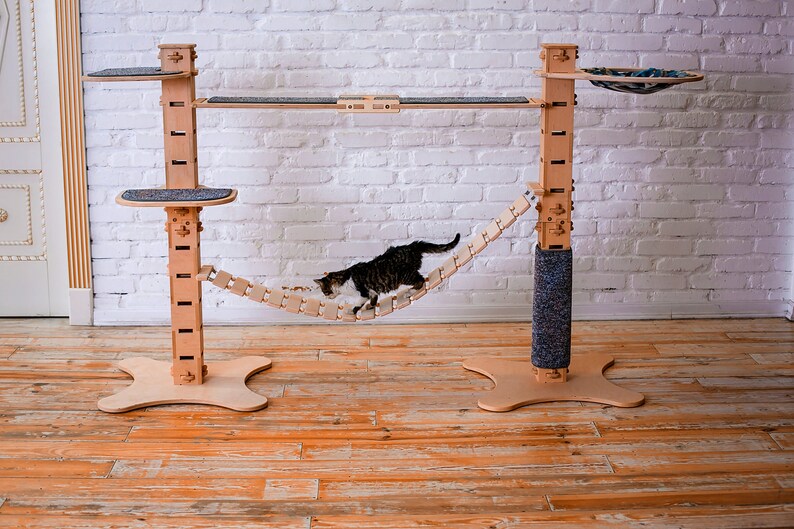 Cat tower Cat condo Modern cat tree furniture Modern cat Etsy