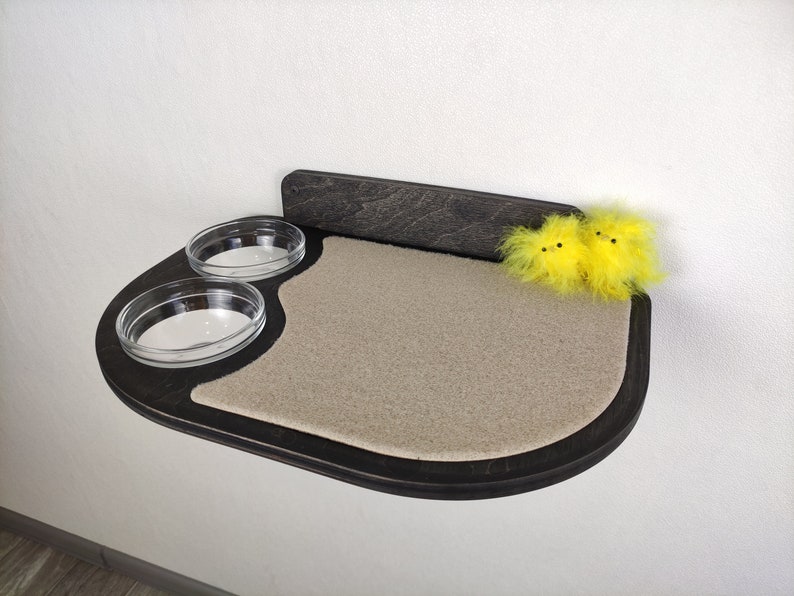 Cat feeder shelf, Cat shelf, Feeding shelf, Cat wall shelves, Cat feeding shelf, Cat furniture, Cat wall furniture, Cat bowls, Pet bowls image 2