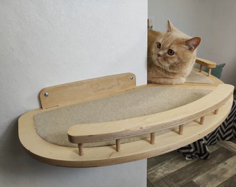 Cat shelf   Wall furniture  Cat corner Modern cat tree  Floating cat bed