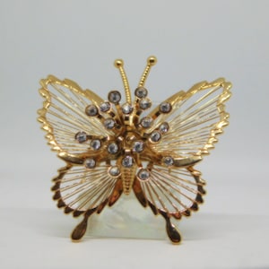 Monet Butterfly with Rhinestones Brooch, Scarf Pin, Vintage Jewelry Accessory