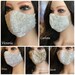 Beaded Bridal Face Mask Collection for Bride, Bridesmaids, Bride and Groom Mask Set, in White, Ivory, Nude/Ivory, Champagne and More 