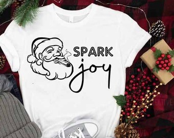 Spark Joy - Smoking Santa PNG File, Digital File