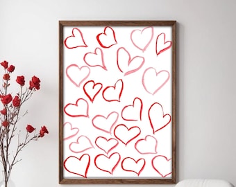 Watercolor Heart Print: Valentine's Day Wall Art (Digital Download)