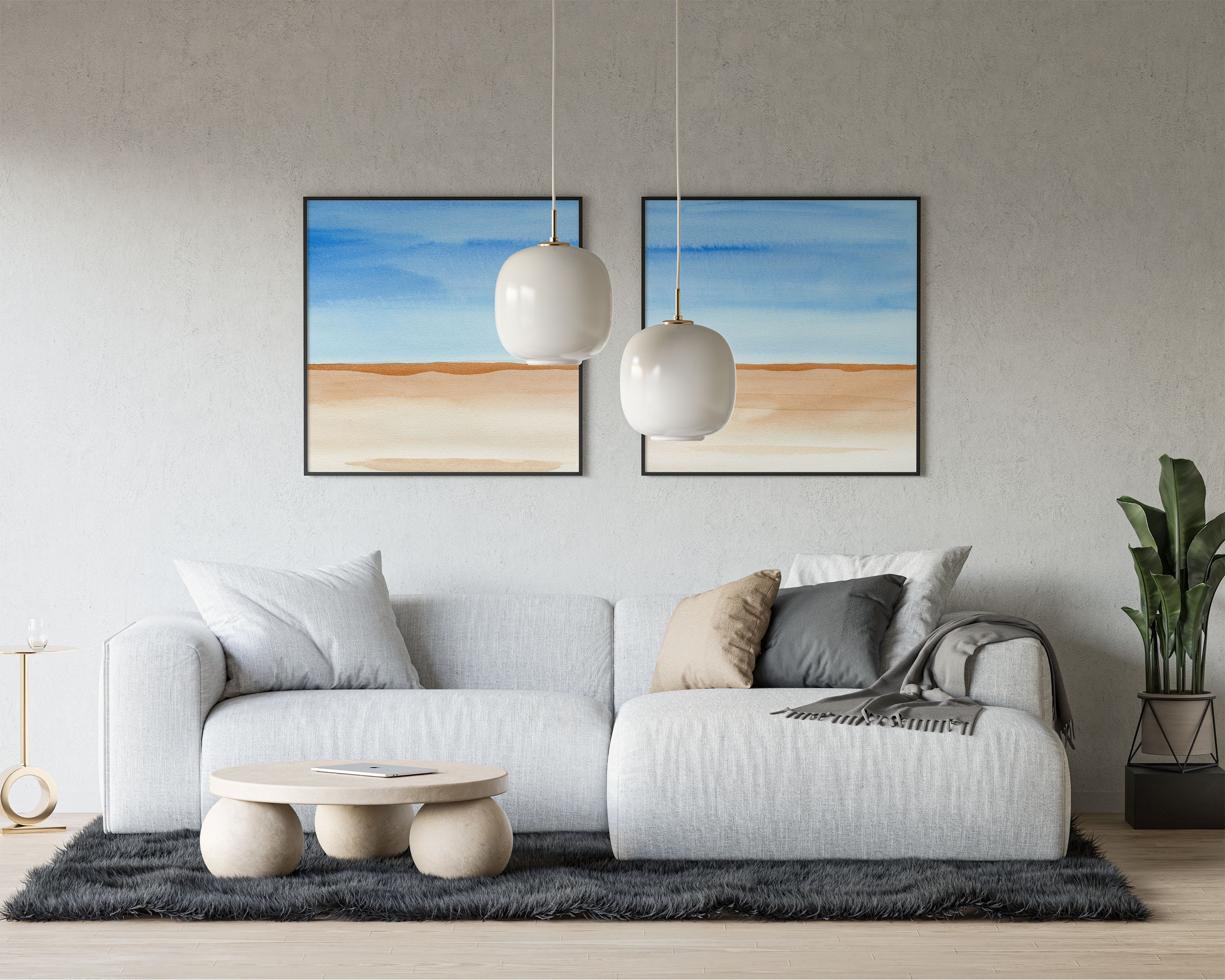 Calming wall art minimalist desert print above bed decor Etsy