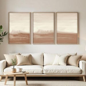Neutral Watercolor Landscape Print Set: Minimalist Abstract Wall Art (Digital Download)