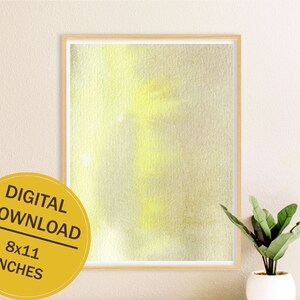 Neutral wall art, PRINTABLE wall art neutral, pastel decor, sunshine watercolor prints, yellow wall decor, neutral wall art image 1