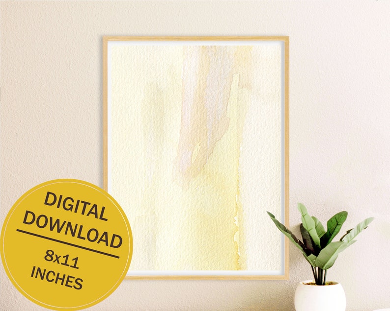 Neutral wall art, pastel decor, aesthetic room decor, 8x11 watercolor print, living room wall art, neutral beige abstract print image 1