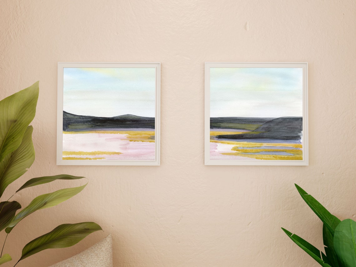 Abstract Landscape Print Square Print Wall Art Popular Etsy