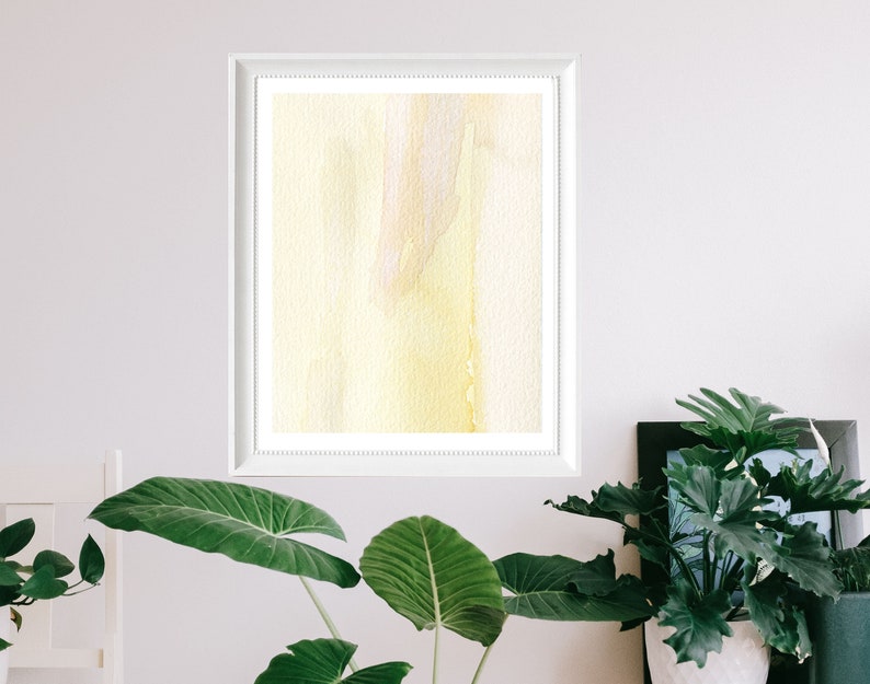 Neutral wall art, pastel decor, aesthetic room decor, 8x11 watercolor print, living room wall art, neutral beige abstract print image 3