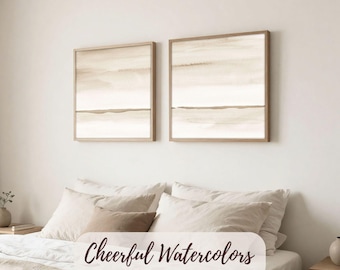 Neutral Abstract Landscape Watercolor Print Set (Digital Download)