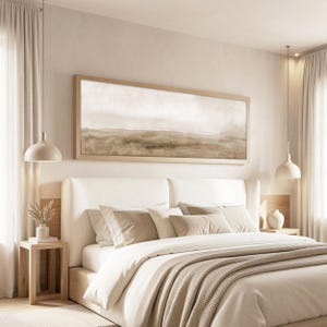 Neutraler abstrakter Aquarell Print: Lange horizontale Wandkunst (Digitaler Download)