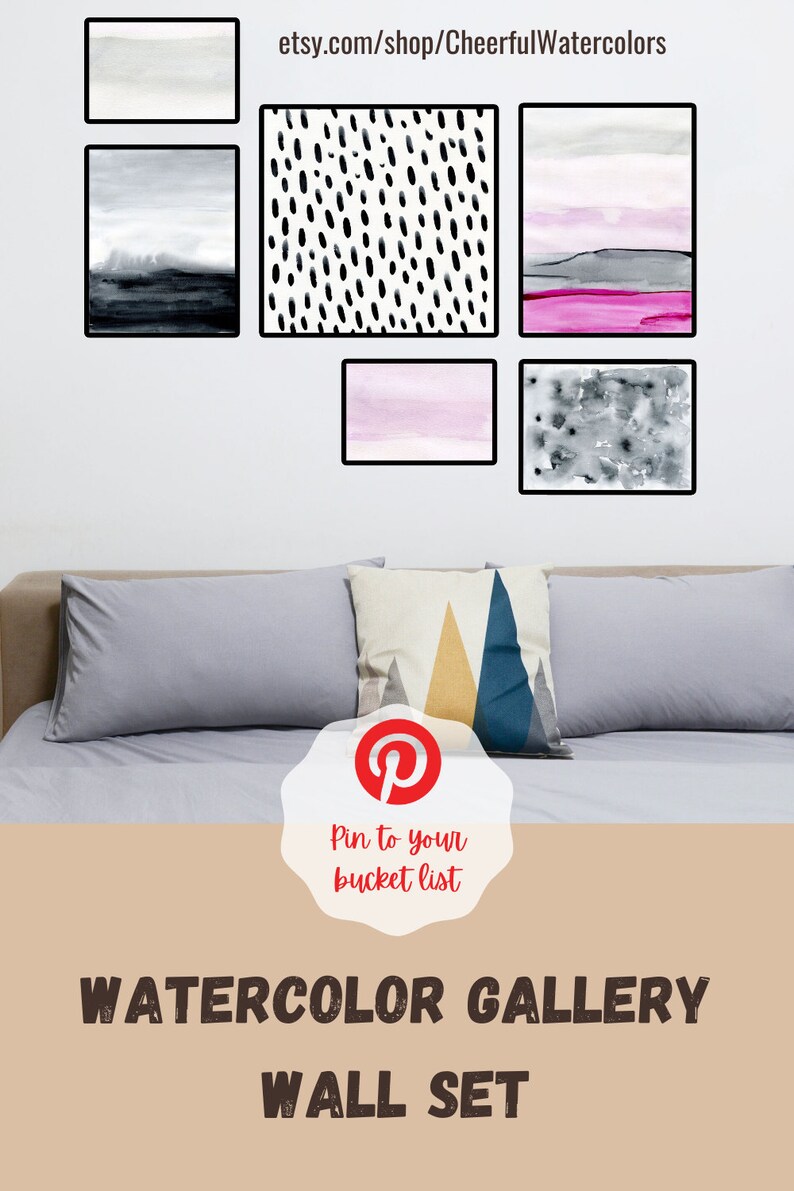 Watercolor Print Set Gallery Wall Prints Set of 6 wall Etsy