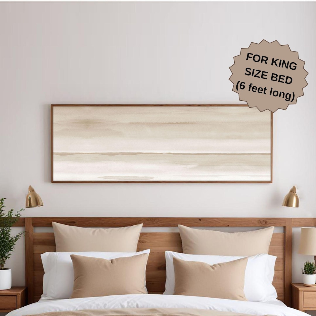 Long Horizontal Wall Art Printable Neutral Abstract Wall Art Print ...
