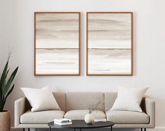 Minimalist Landscape Watercolor Print Set: Neutral Abstract Wall Art (Digital Download)
