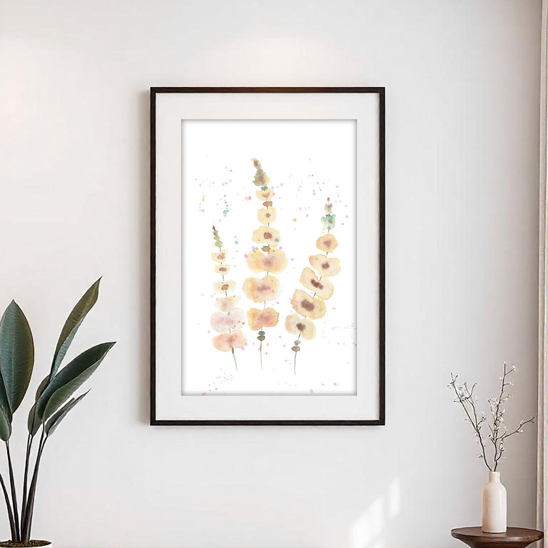 Watercolor Floral Print Set: Botanical Living Room Wall Art (digital ...