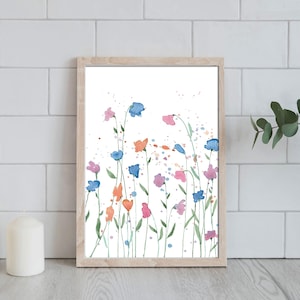 Spring Wildflower Botanical Print Set: Floral Wall Art (Digital Download)
