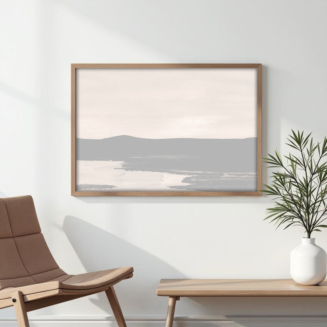 Neutral Abstract Landscape Print: Japandi Wabi Sabi Art (digital ...