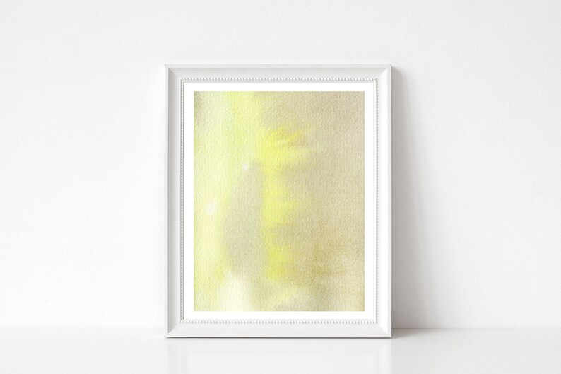 Neutral wall art, PRINTABLE wall art neutral, pastel decor, sunshine watercolor prints, yellow wall decor, neutral wall art image 2