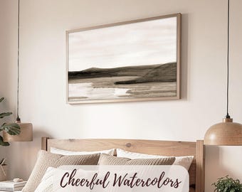 Abstract Landscape Wall Art: Neutral Brown Beige Printable (Digital Download)