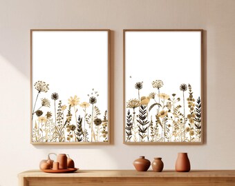 Wildflower Watercolor Print Set: Botanical Wall Art (Digital Download)