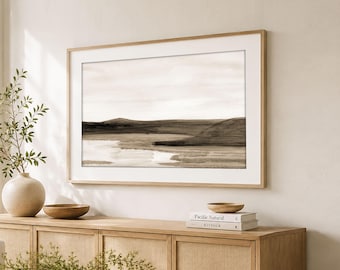 Abstract Landscape Wall Art: Neutral Brown Beige Printable (Digital Download)
