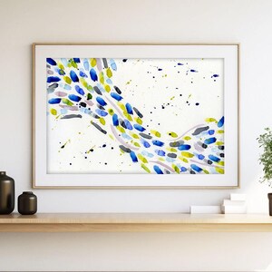 Downloadable print, watercolor printable wall art, horizontal wall art, digital download prints, abstract colorful water color print