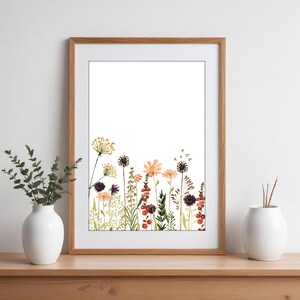 Downloadable art botanical wall art floral print wildflowers printable wall art digital download watercolor print flower digital prints