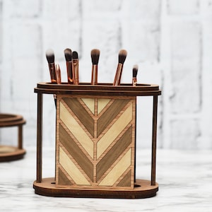 Wooden Makeup brush Holder, Makeup Organizer, Organizer for Beauty Tools/Products, Cosmetic and Toiletry Organizer.