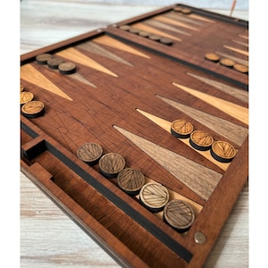 Heirloom backgammon, Wooden backgammon set, Luxury board game, handcrafted wood game, Classic strategy game, Unique family gift