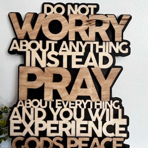 Bible Verse Wood Cutout Sign: Inspirational Scripture Decor