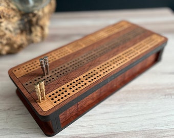 Personalized Vintage Cribbage board, Family game night, Wooden cribbage, Wedding gift, Anniversary gift, Valentine gift, Birthday gift