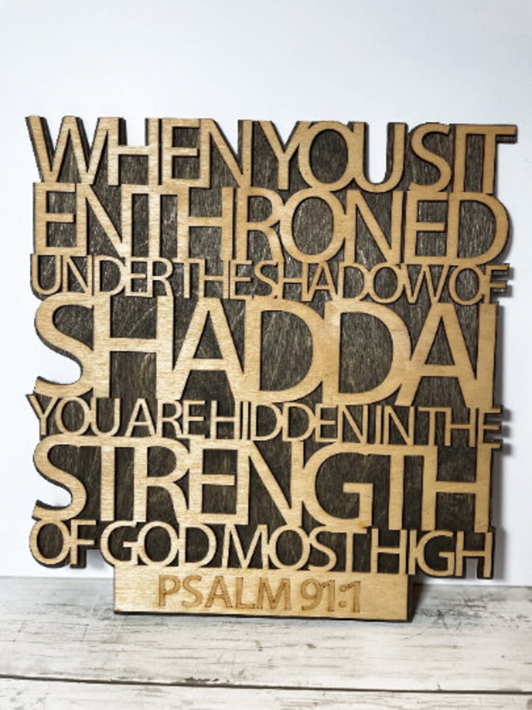 Psalm 91 Holzzeichen Bibelschriftzeichen religiöses Zeichen - Etsy.de
