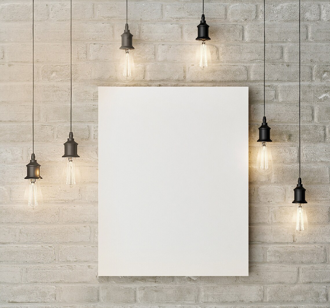 Download Vertical Canvas Mockup Light Bulb Portrait Industrial Mock | Etsy