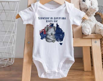 Someone in Australia Loves Me, Australian Baby Gift, Newborn baby, Aussie Overseas Gift, New Baby Australia, Koala baby gift, Australia map