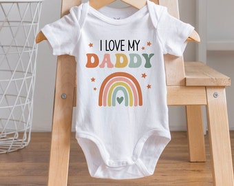 I Love my Daddy baby bodysuit, baby romper, Personalised baby bodysuit, Custom baby bodysuit, Pregnancy Announcement, Father days gift