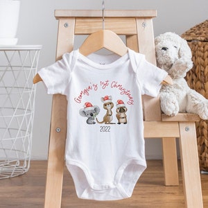 Personalised 1st Christmas outfit, Australian animals xmas, Custom Baby's First Christmas, Christmas Bodysuit, Koala Australian animal xmas