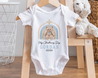 Personalised Christening baby bodysuit, Christening Outfit, Custom baby Romper, Christening Keepsake, Christening Gift