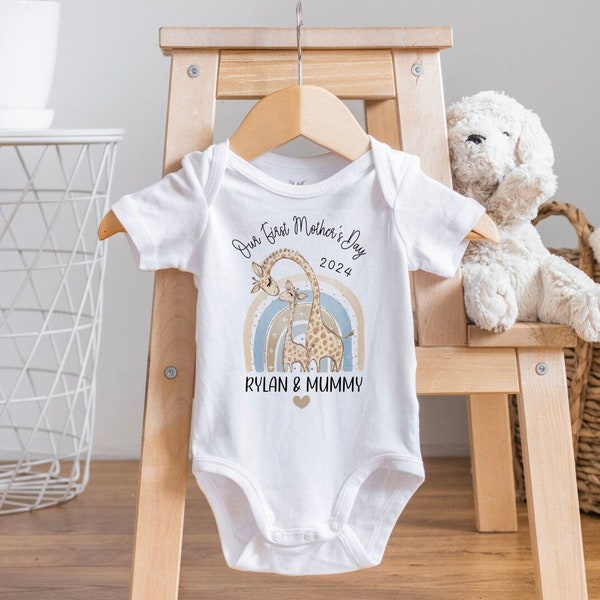 Our First Mother's Day baby bodysuit, Mummy & Me baby romper, My First Mother's Day, Custom baby bodysuit, Personalised Mother's Day