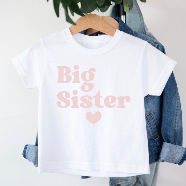 Große Schwester T-Shirt, große Schwester Boho T-Shirt, gefördert zur großen Schwester, personalisiertes T-Shirt, Schwangerschaftsankündigung, eine große Schwester sein