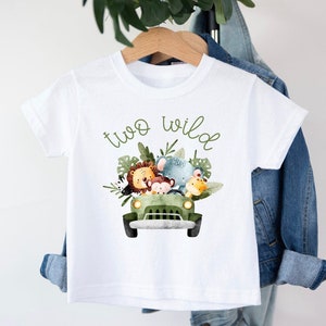 Two Wild T-Shirt, Birthday Tee, Two T-shirt, Second Birthday, Birthday Gift, Two Gift, My Second, I am Two Shirt, Two Wild safari animals
