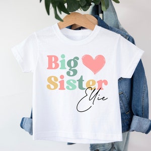 Big Sister T-Shirt, Big Sister Boho T-Shirt, Promoted To Big Sister, Personalised T-shirt, Pregnancy announcement, Going To Be A Big Sister