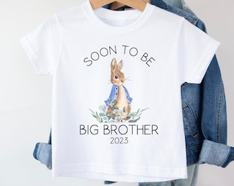 Peter Rabbit Big Brother T-Shirt, Big Brother Tee, Promoted To Big Brother, Pregnancy announcement, Soon To Be Big Brother