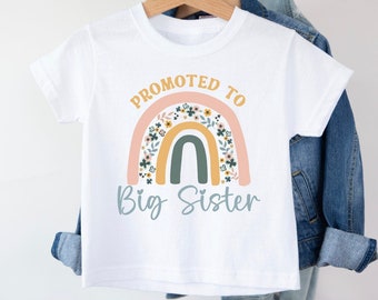 Big Sister T-Shirt, Big Sister Boho T-Shirt, Promoted To Big Sister, Big Sister Rainbow, Pregnancy announcement, Going To Be A Big Sister