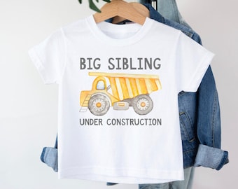 Big Sibling T-Shirt, Big Brother Under Construction, Promoted To Big Sister, Pregnancy announcement, Sibling Announcement, Gender Neutral
