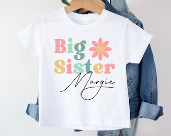 Big Sister T-Shirt, Big Sister Boho T-Shirt, Promoted To Big Sister, Personalised T-shirt, Pregnancy announcement, Going To Be A Big Sister