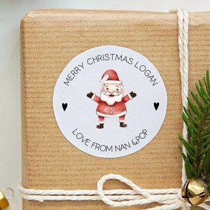 Custom Printed Christmas gift label, Santa Christmas sticker, Envelope seals, Christmas stickers, xmas present tags, Personalised stickers