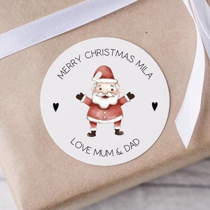 Custom Printed Christmas gift label, Santa Christmas sticker, Envelope seals, Christmas stickers, xmas present tags, Personalised stickers